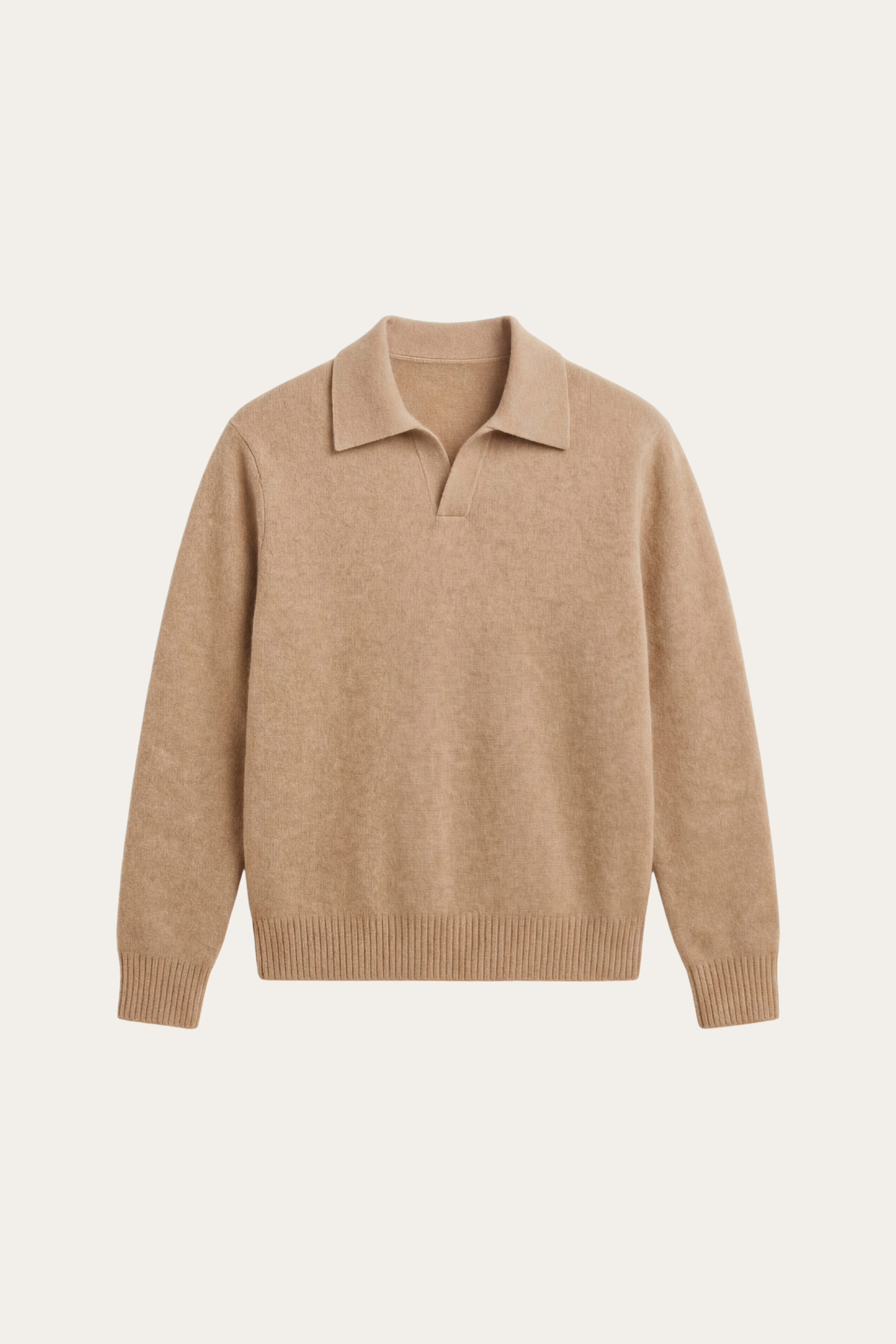 Marencio Cashmere Polo Maglia Marrone Chiaro