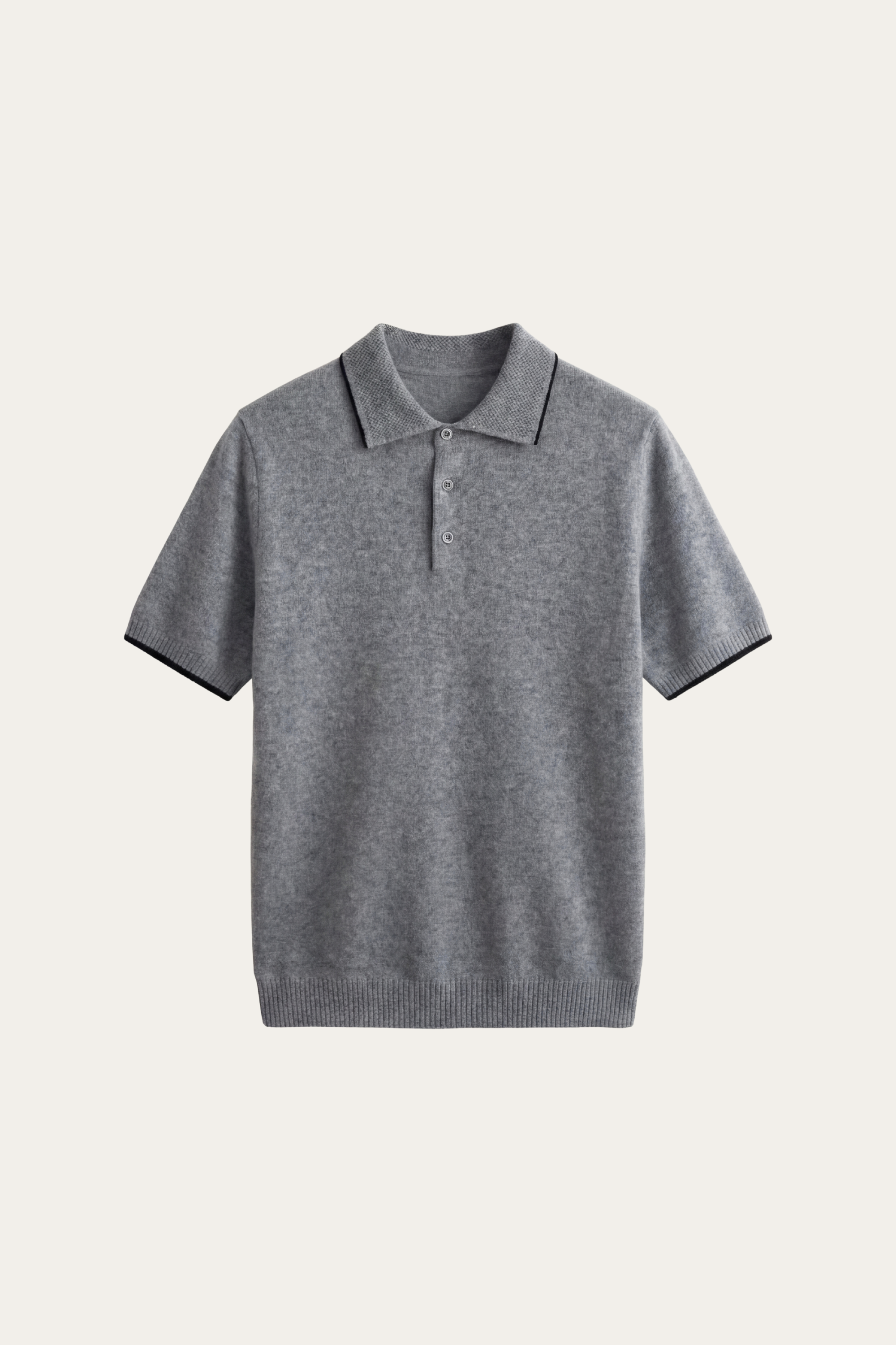 Polo in maglia Morino Merino grigia