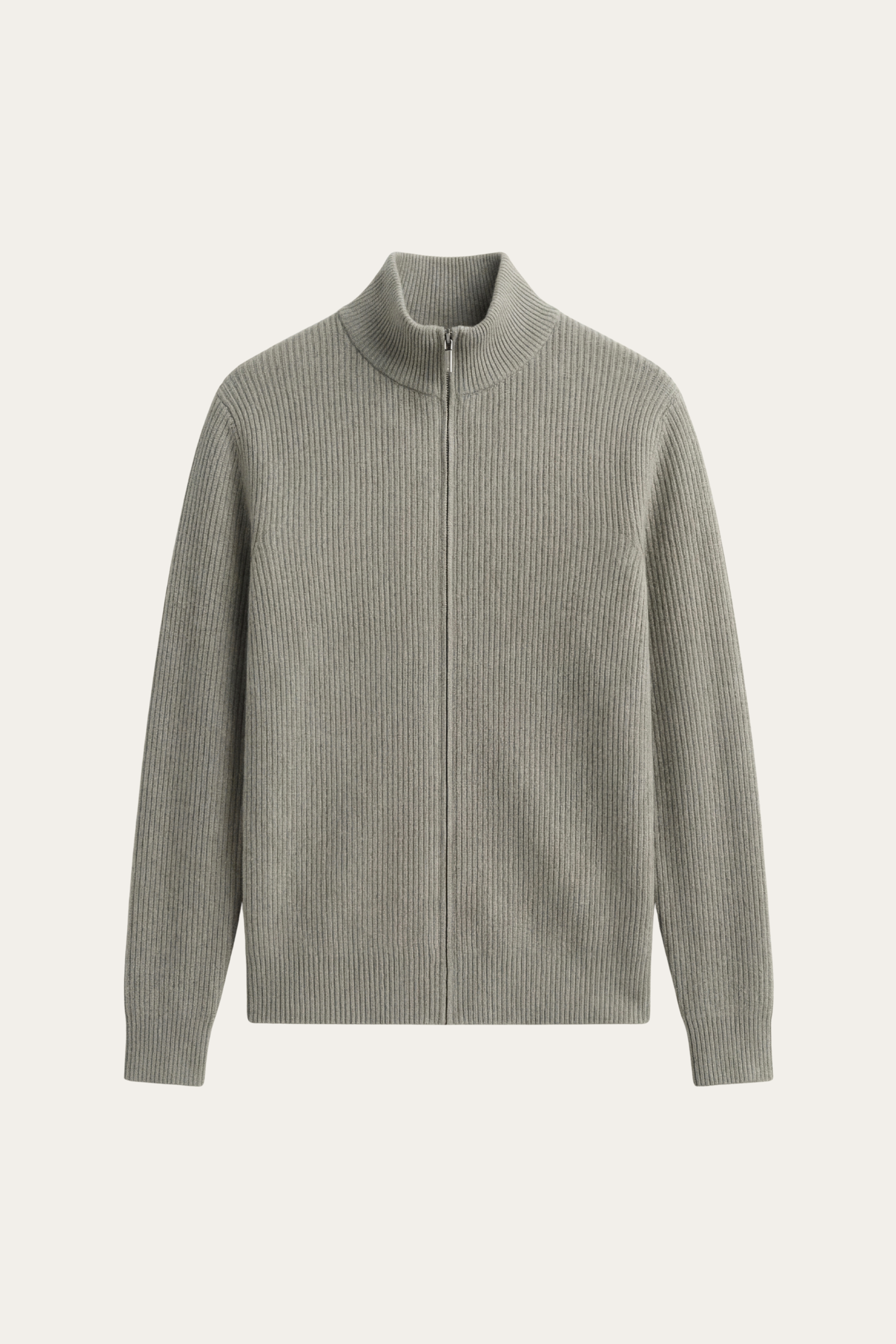 Cardigan in cashmere Roma grigio-verde