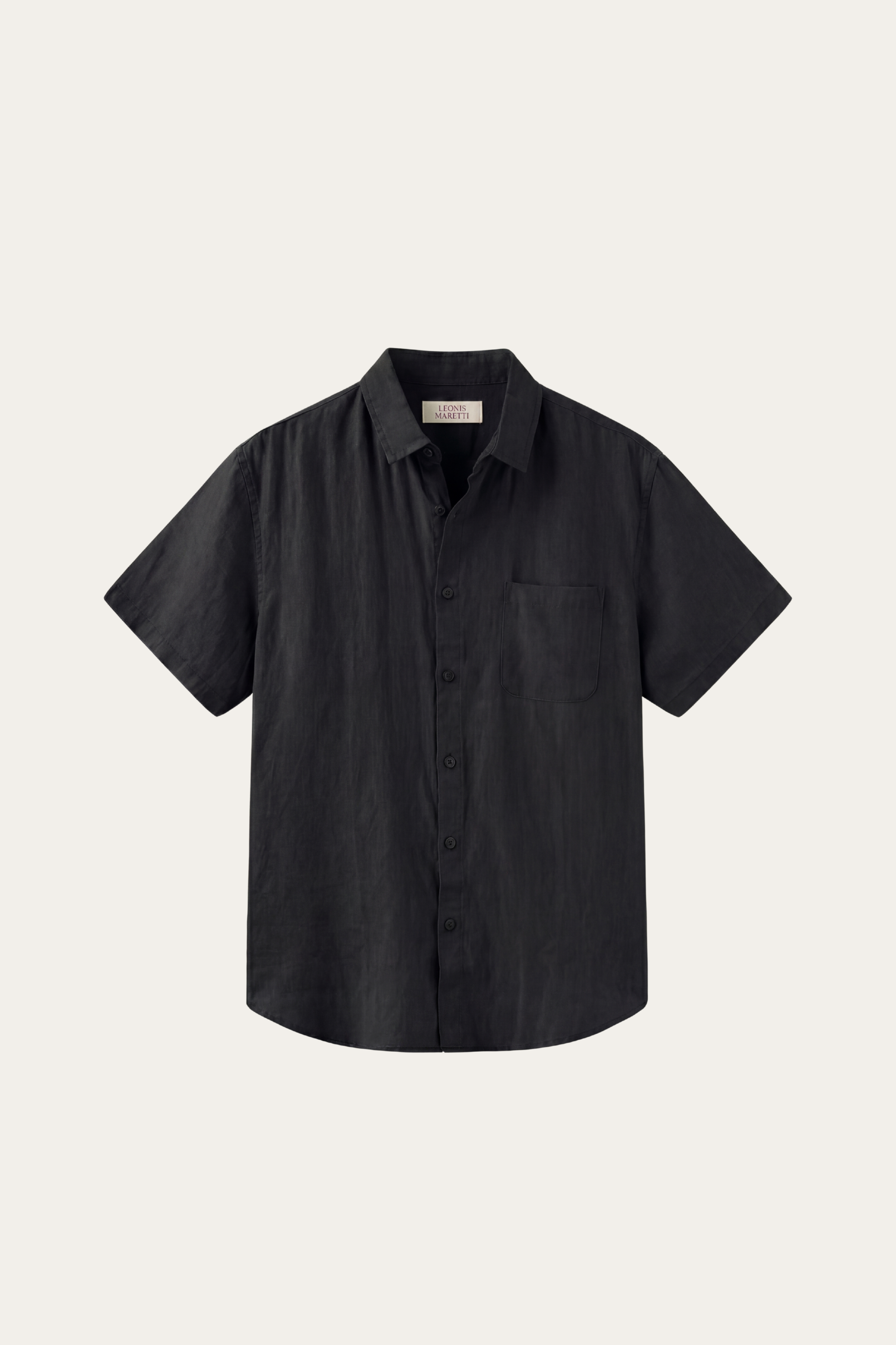 Camicia in Lino a Maniche Corte Vicenza Nera