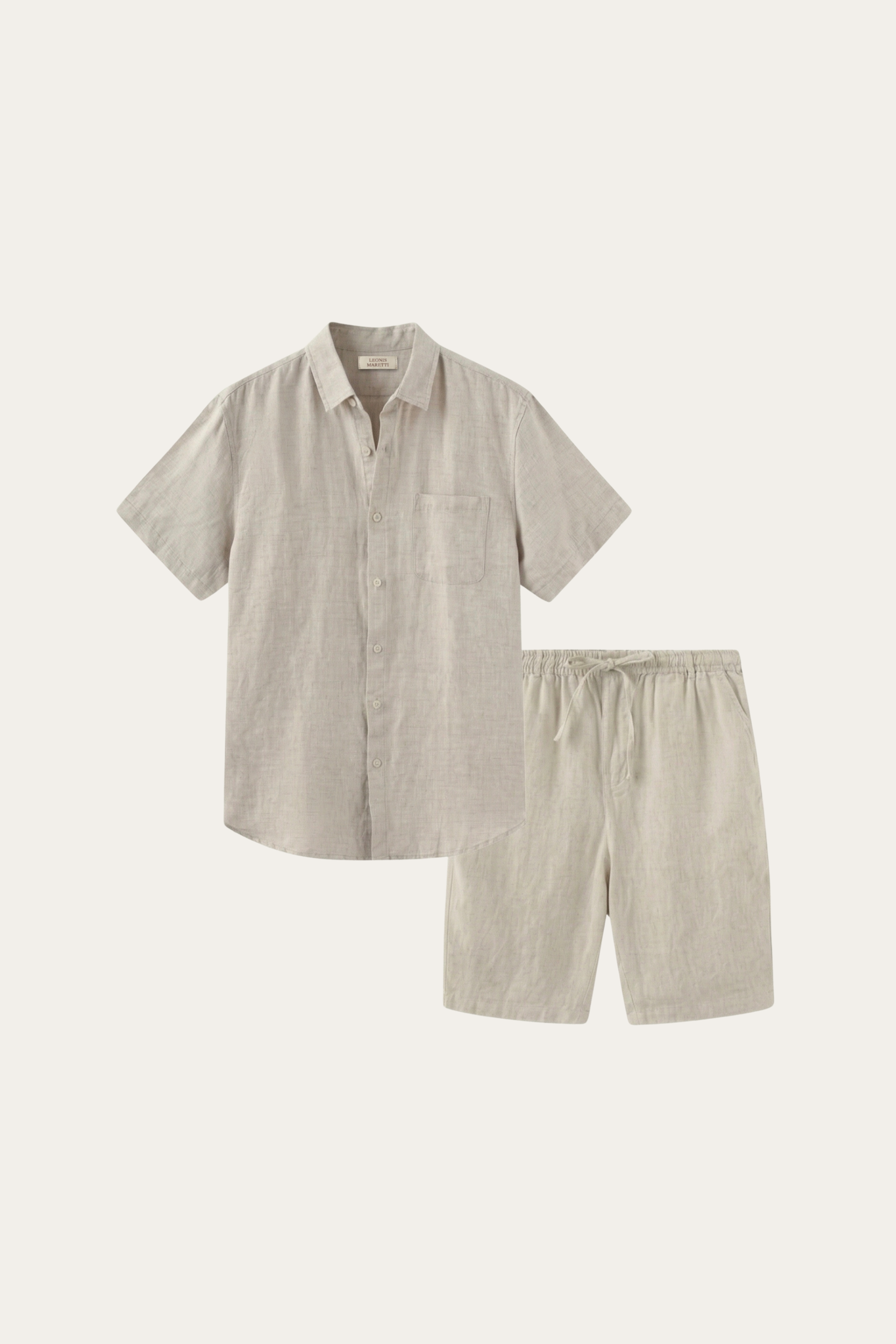 Camicia e Pantaloncini in Lino Verona Beige