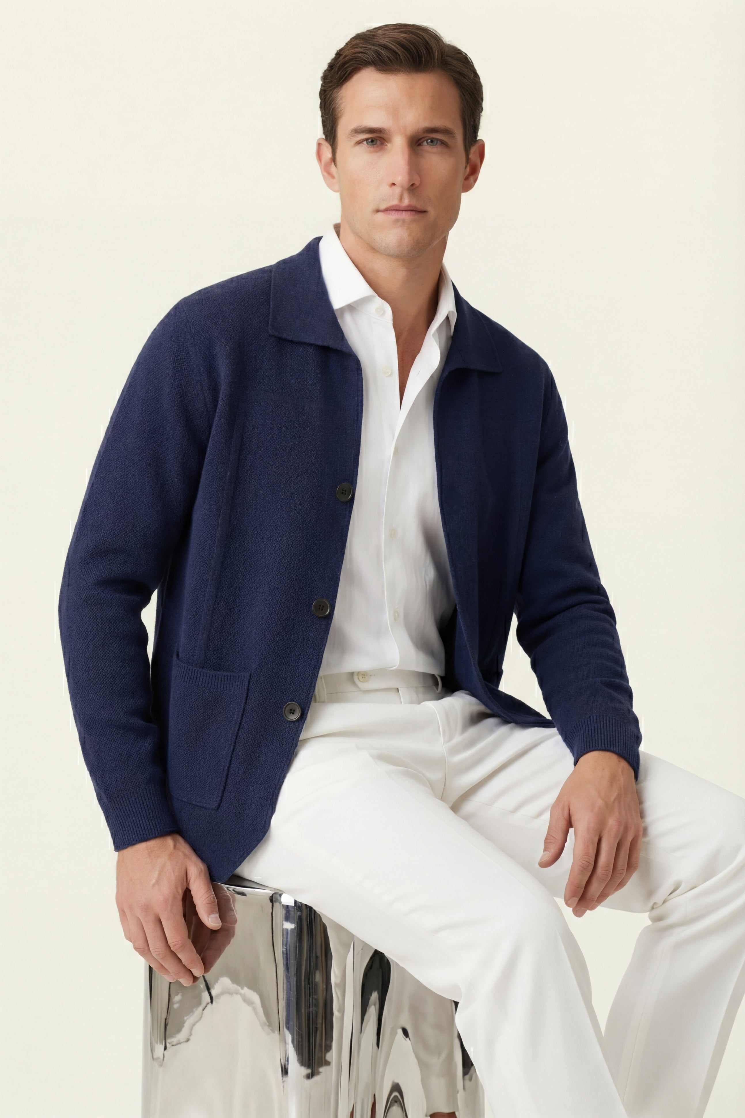 Cardigan Valero Cashmere blu navy