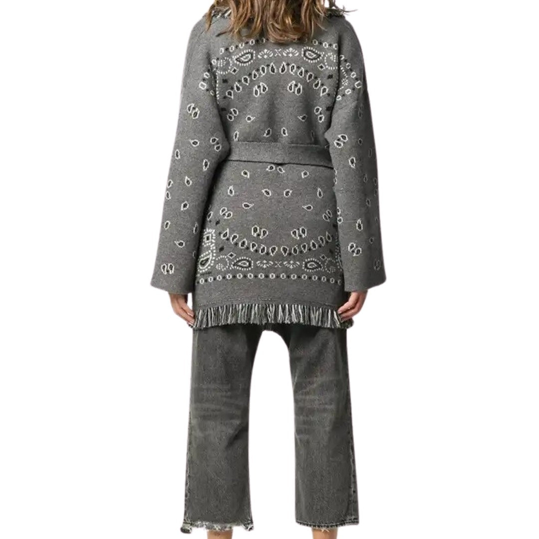STRICKJACKE BANDANA GRAU