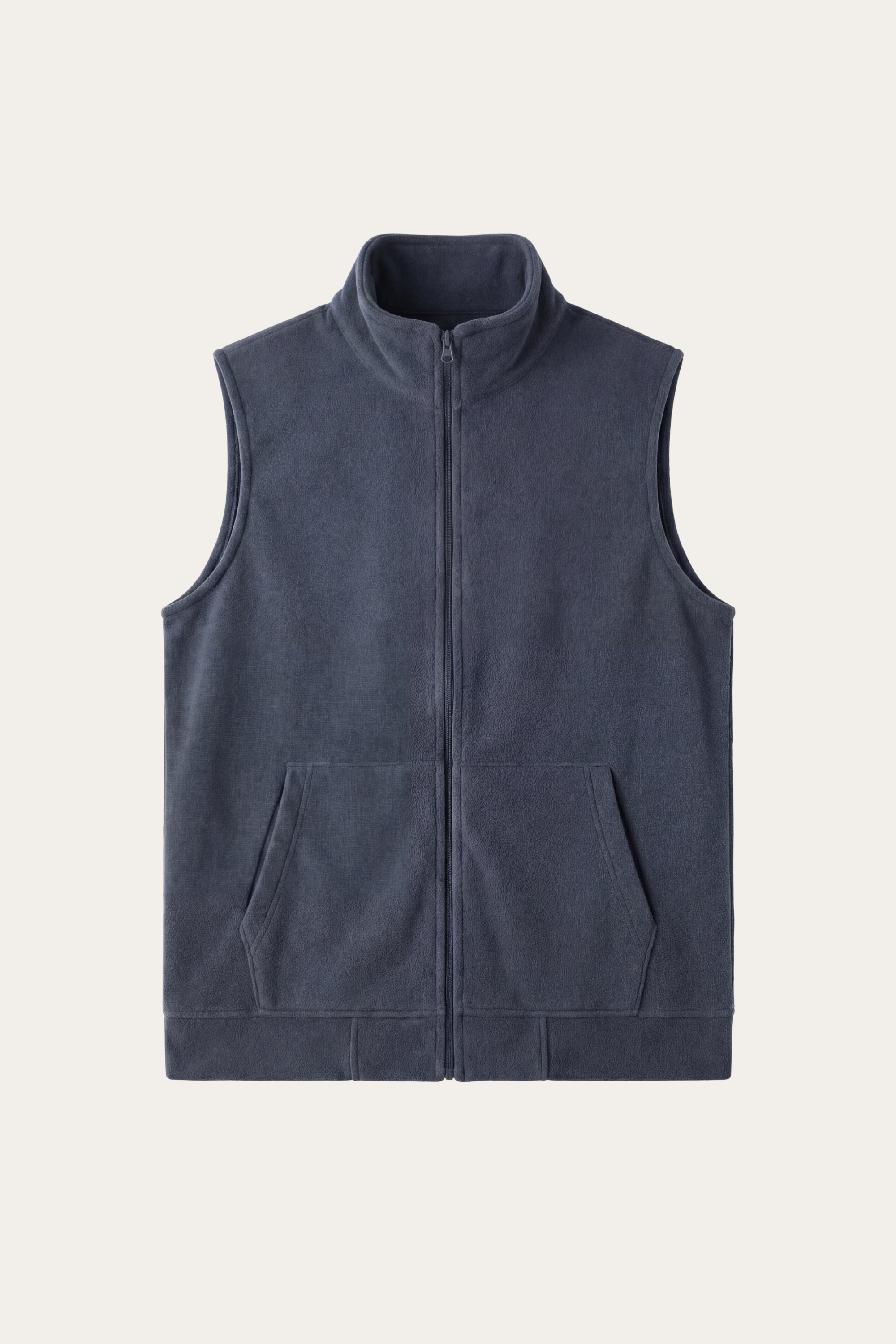 Gilet Bormio in pile con zip Blu Grigio