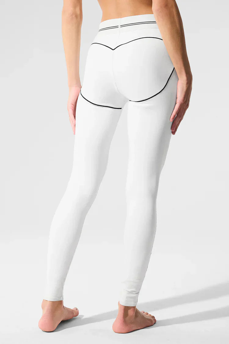 Completo a vita alta con effetto cuore e aerografo Bianco