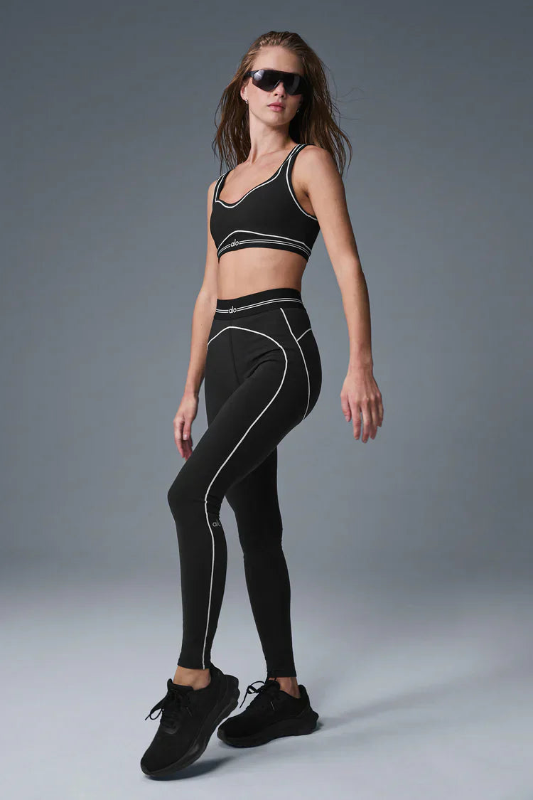 High-Waist-Overall mit Herz- und Airbrush-Effekt Schwarz
