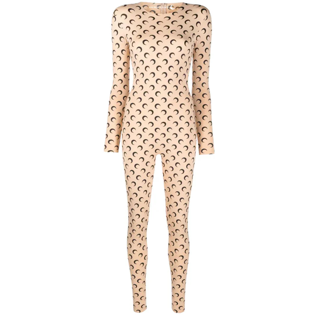 Overall aus bedrucktem Jersey SAND