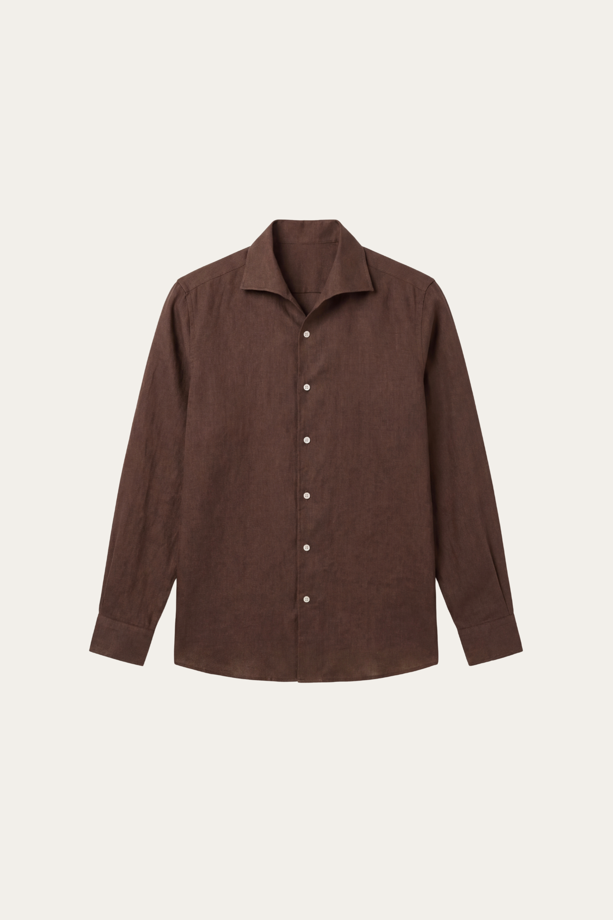 Camicia di Lino Silano Marrone Scuro